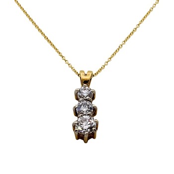 9ct gold Cubic Zirconia Pendant with chain